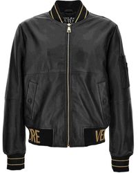 Versace Jeans Couture - Ribbed-Trim Bomber Jacket - Lyst