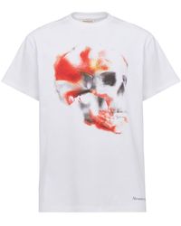 Alexander McQueen - Obscured Skull Print T-Shirt - Lyst