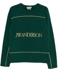 JW Anderson - Logo-Embroidered Wavy-Stitch Sweater - Lyst