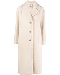Semicouture - Single-breasted Shearling Coat - Lyst