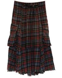 R13 - Raw-Hem Gathered Cargo Skirt - Lyst