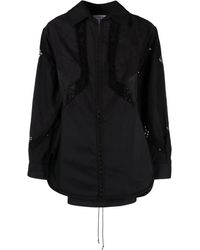 Marine Serre - Lace-Detail Shirt Dress - Lyst