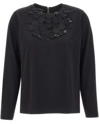 Elena Miro - Sequin-Embroidered T-Shirt - Lyst