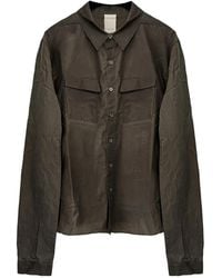 SAN263-1 - Waxed Embroidered-Pocket Shirt - Lyst