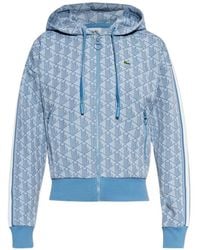 Lacoste - Monogram-Print Zip-Up Hoodie - Lyst