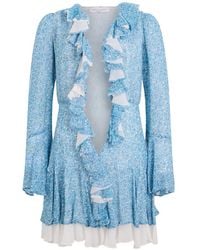 Philosophy Di Lorenzo Serafini - Floral-Print Ruffled Mini Dress - Lyst