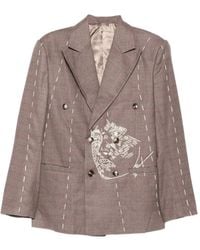 Kidsuper - Embroidered Double-Breasted Blazer - Lyst