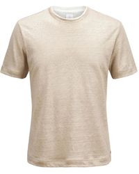 Eleventy - Layered-Neck Linen T-Shirt - Lyst