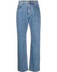 Philosophy Di Lorenzo Serafini - Denim Embellished Straight Leg Jeans - Lyst