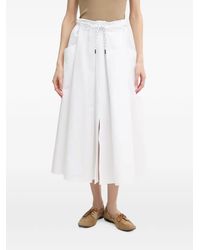 Benetton - Drawstring-Waist Pocketed Midi Skirt - Lyst