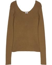 Aspesi - Gerippter Pullover Mit V-Ausschnitt - Lyst