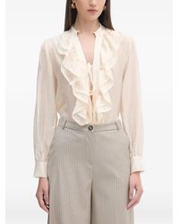 Haveone - Ruffled Front-Tie Blouse - Lyst