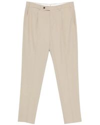 PT Torino - Pleated Cotton Trousers - Lyst