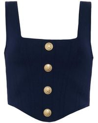 L'Agence - Button-Embellished Tank Top - Lyst