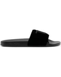 Tom Ford - Logo-Embroidered Velvet Slides - Lyst