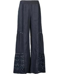 Temptation Positano - Carvaro Sequin-Embellished Wide-Leg Trousers - Lyst