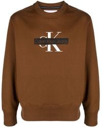 Calvin Klein - Logo-print Crew-neck Sweatshirt - Lyst