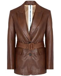 S.W.O.R.D - Blazer De Piel Con Botones Y Cinturón - Lyst