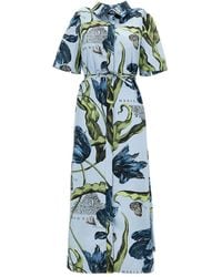 Erdem - Tulip-Print Tie-Fastening Mini Dress - Lyst