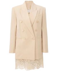 Zimmermann - Lace-Trim Double-Breasted Blazer - Lyst