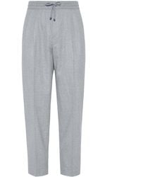 Brunello Cucinelli - Virgin Wool Pants With Drawstring - Lyst
