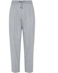 Brunello Cucinelli - Pantalones de pliegues frontales de - Lyst