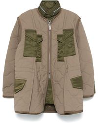 Sacai - Quilted Ripstop Panelled Hooded Parka Coat - Lyst