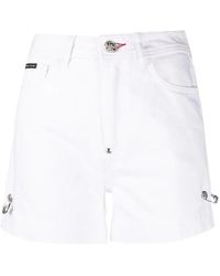Philipp Plein - Safety-Pin Denim Shorts - Lyst