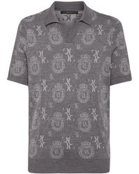 Billionaire - Crest Patterned-jacquard Polo Shirt - Lyst