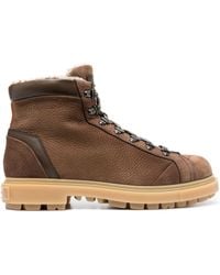 Santoni - Lace-up Leather Ankle Boots - Lyst