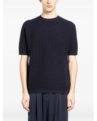 Giorgio Armani - Textured-Knit T-Shirt - Lyst