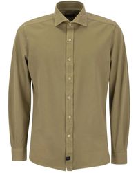 Fay - Camisa De Algodón Con Cuello Francés - Lyst