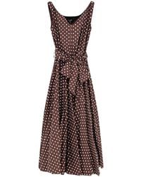 LAVI COUTURE - Polka-Dot Flared Midi Dress - Lyst