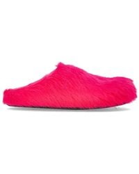 Marni - Faux-Fur Leather Sandals - Lyst