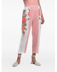 Greek Archaic Kori - Elasticated-Waist Floral Trousers - Lyst