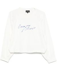 Emporio Armani - Logo-Embroidered Sweatshirt - Lyst