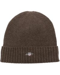 GANT - Shield Logo-Embroidered Beanie Hat - Lyst