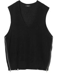 Undercover - Ripped Zip-Detail Vest - Lyst