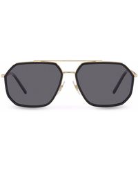 Dolce & Gabbana - Double-bridge Pilot-frame Sunglasses - Lyst