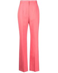 McQueen - High-Waisted Tailored Wool Trousers - Lyst