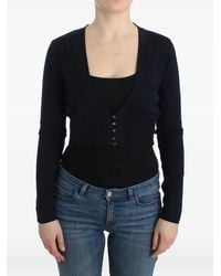 Roberto Cavalli - Cropped V-Neck Cardigan - Lyst