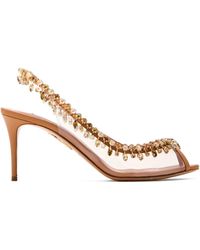 Aquazzura - Temptation Crystal-Embellished Slingback Pumps - Lyst