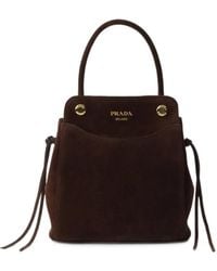 Prada - Carry Mini Suede Handbag - Lyst