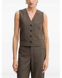Miss Sixty - Button Pinstripe Sleeveless Tank Top - Lyst