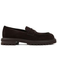 Giorgio Armani - Suede Chunky-Sole Loafers - Lyst