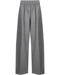 Thelatest - Pantaloni Dora A Gamba Ampia Con Pieghe - Lyst