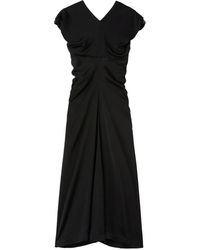 Jil Sander - Gathered-Detail Satin-Finish Gown - Lyst