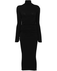 James Perse - Jersey Ruched Turtleneck Dress - Lyst