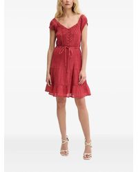 Guess - Eco Ciel Gelaagde Mini-Jurk Met Gehaakte Afwerking - Lyst