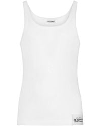 Dolce & Gabbana - Logo-Patch Cotton Tank Top - Lyst